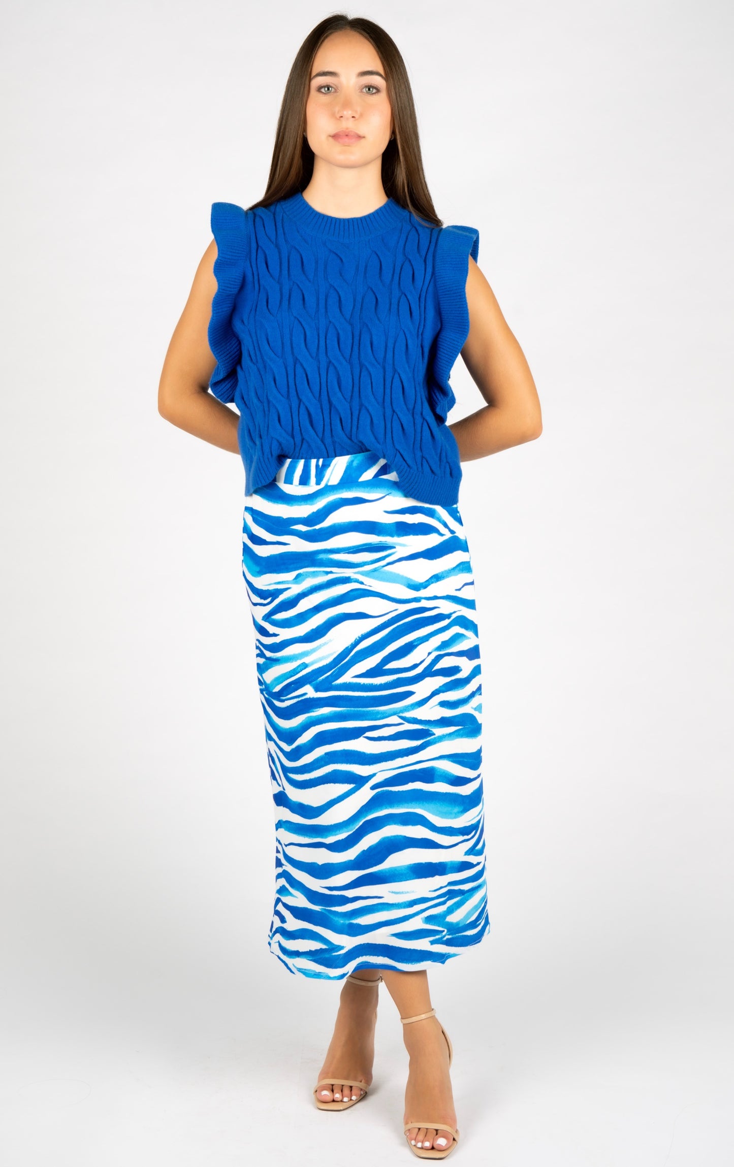 Brandee Zebra Printed Skirt