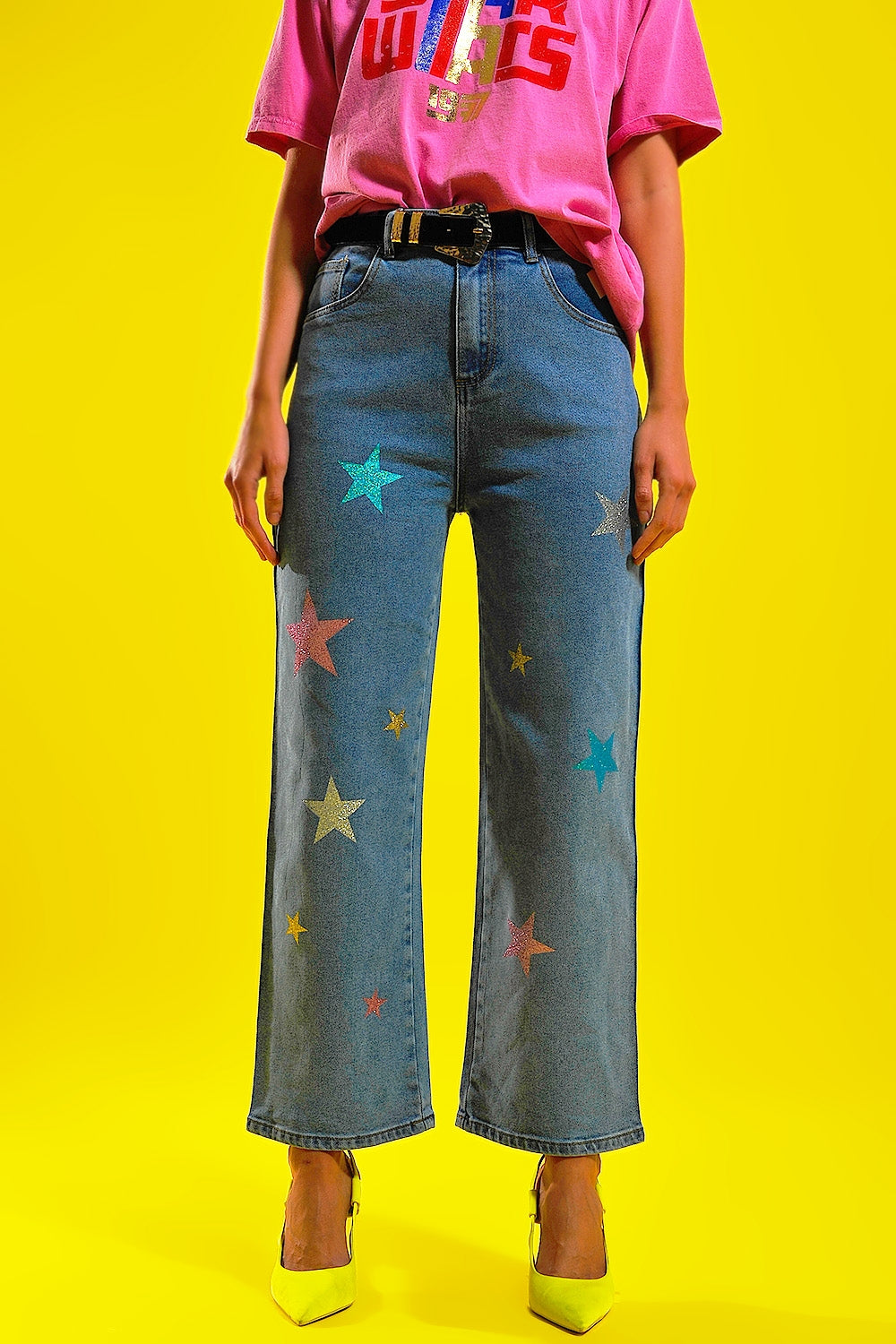 Star Print Jeans