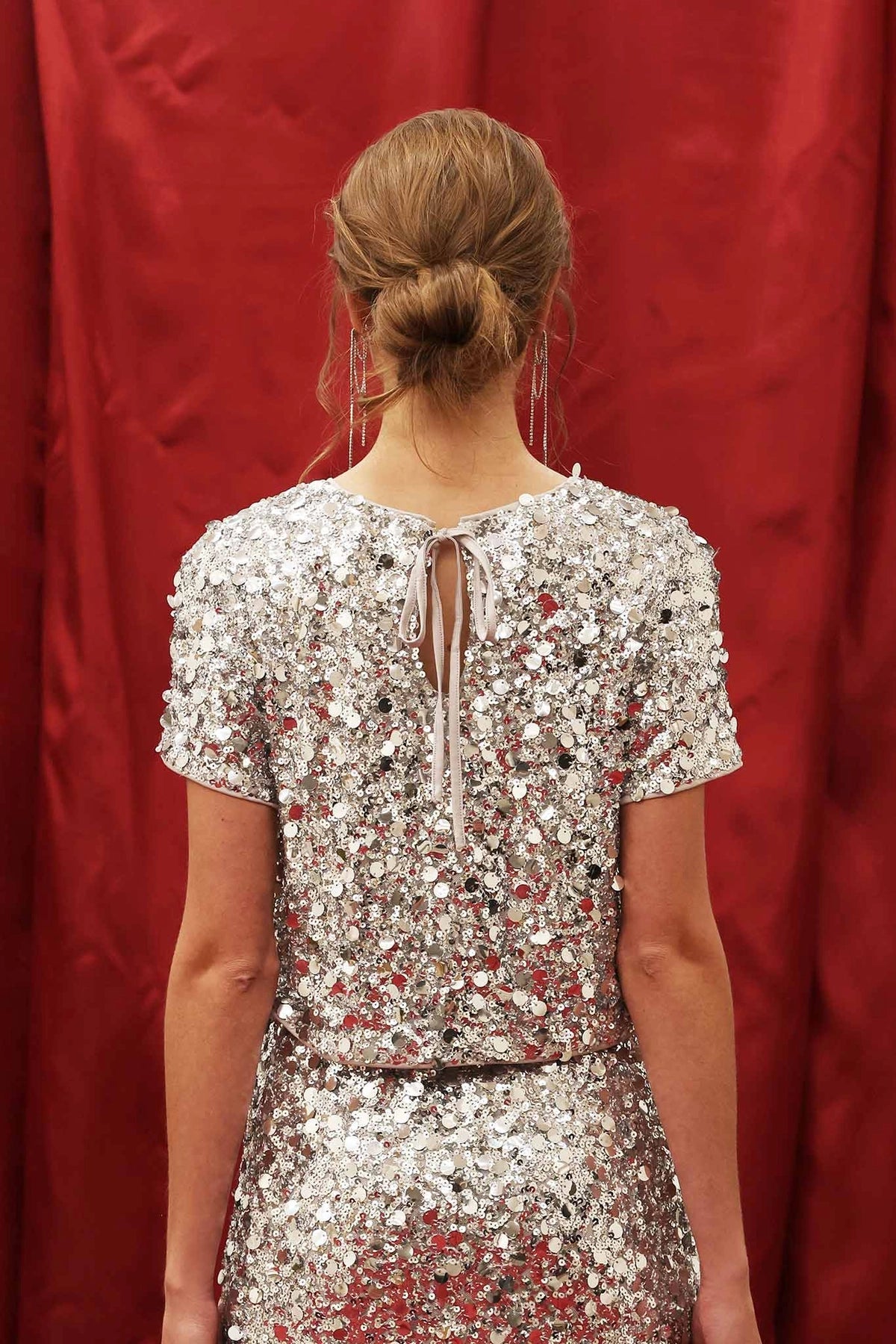 Lana Sequined Round Neck Top Blu Pepper