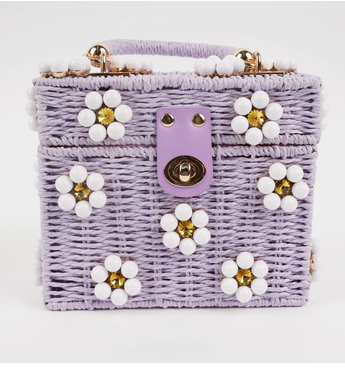 Dylan Daisy Wicker Tote, a staple for curated boutique fashion and chic affordable style available at your Womens Boutique West Palm Beach, FL.