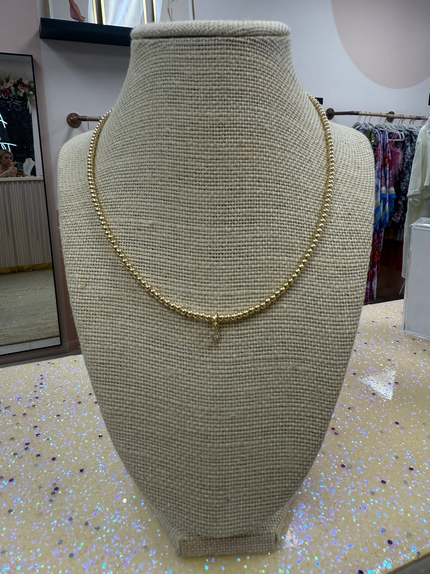 Gold Beaded Necklace - with different charms Accessory Hoarder