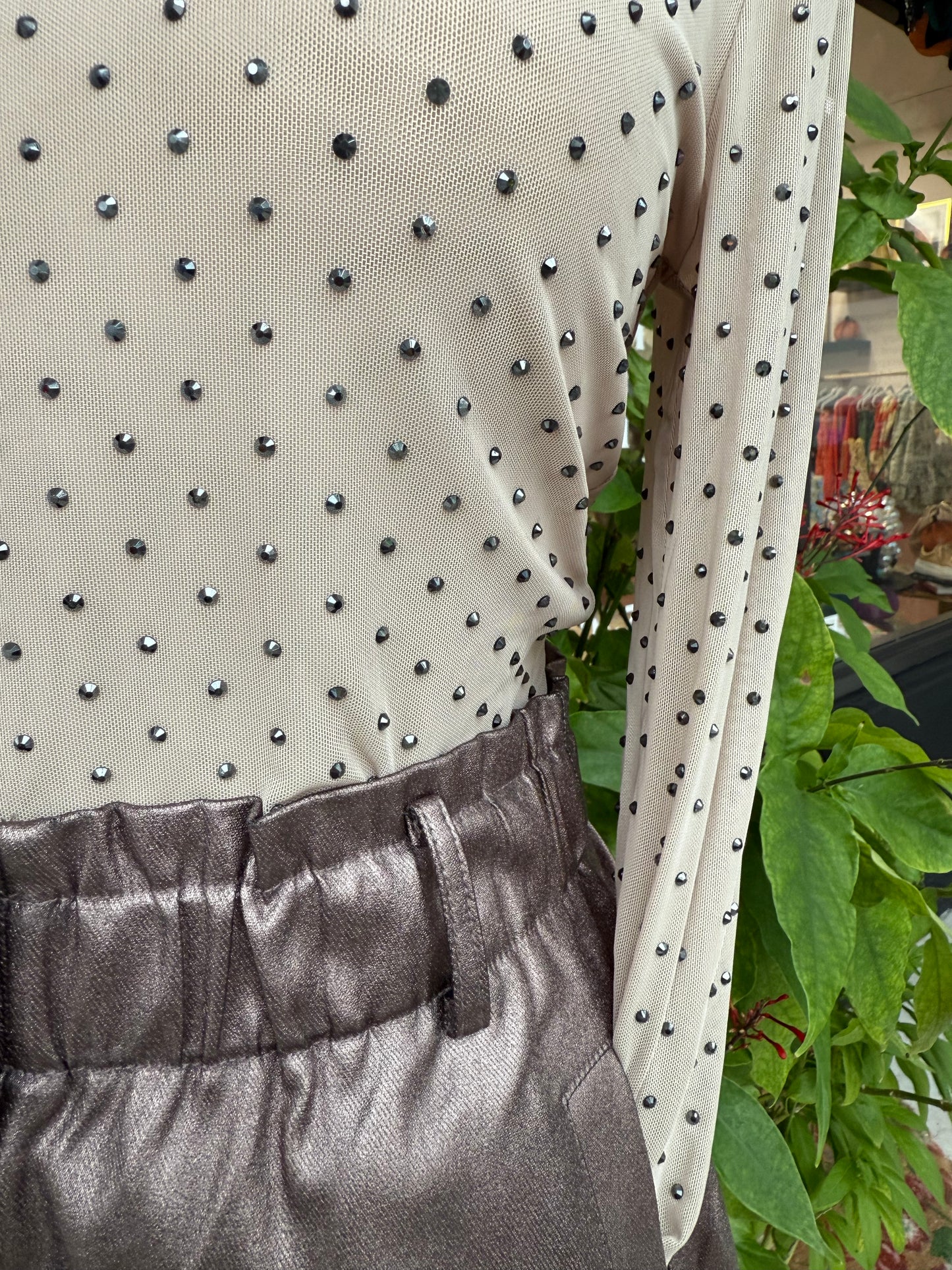 Suzy Sequined Mesh Top
