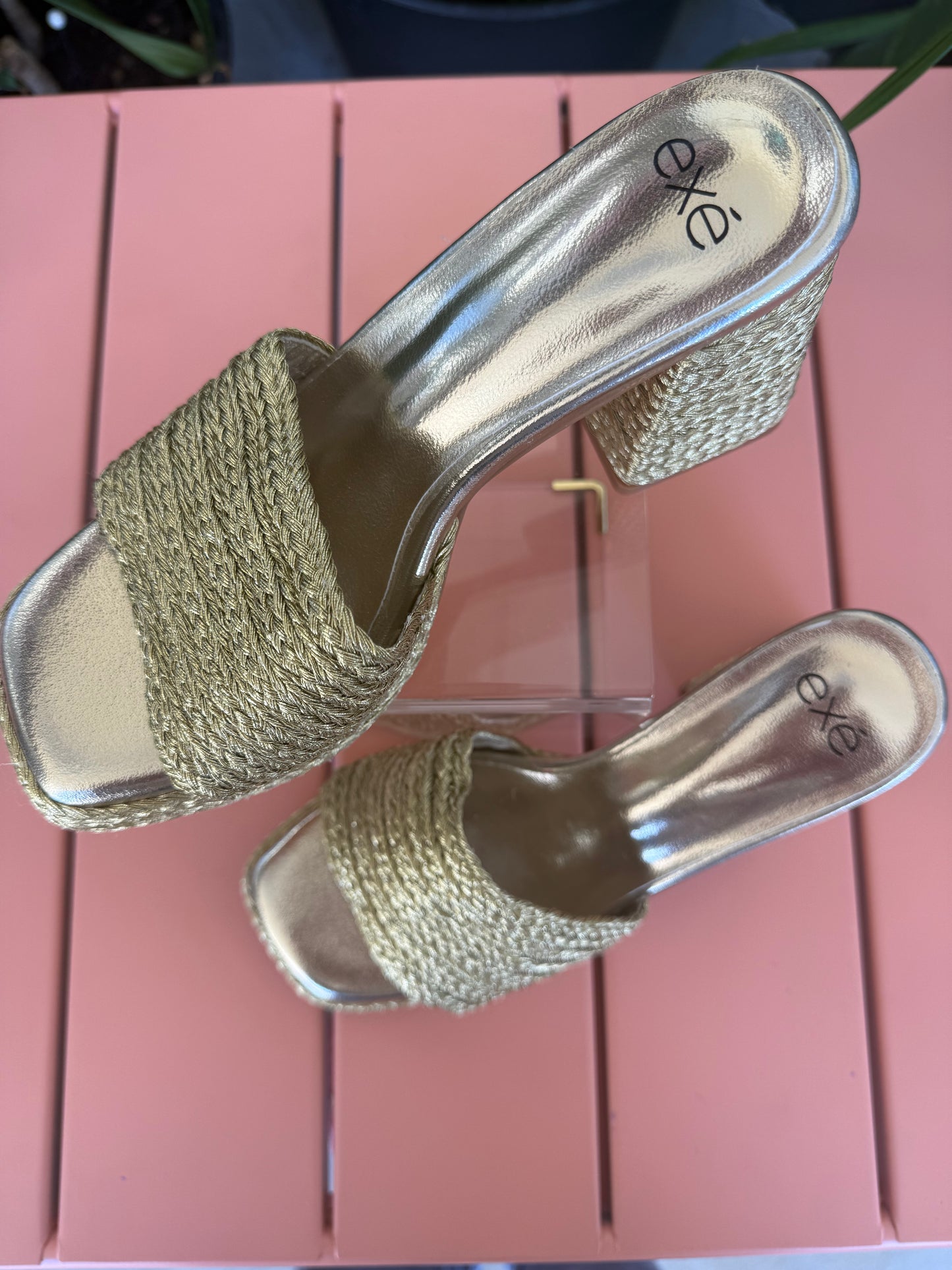 Gloria Gold Weaved Heel