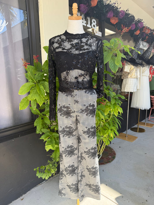 Leonie Lace Sequined Top