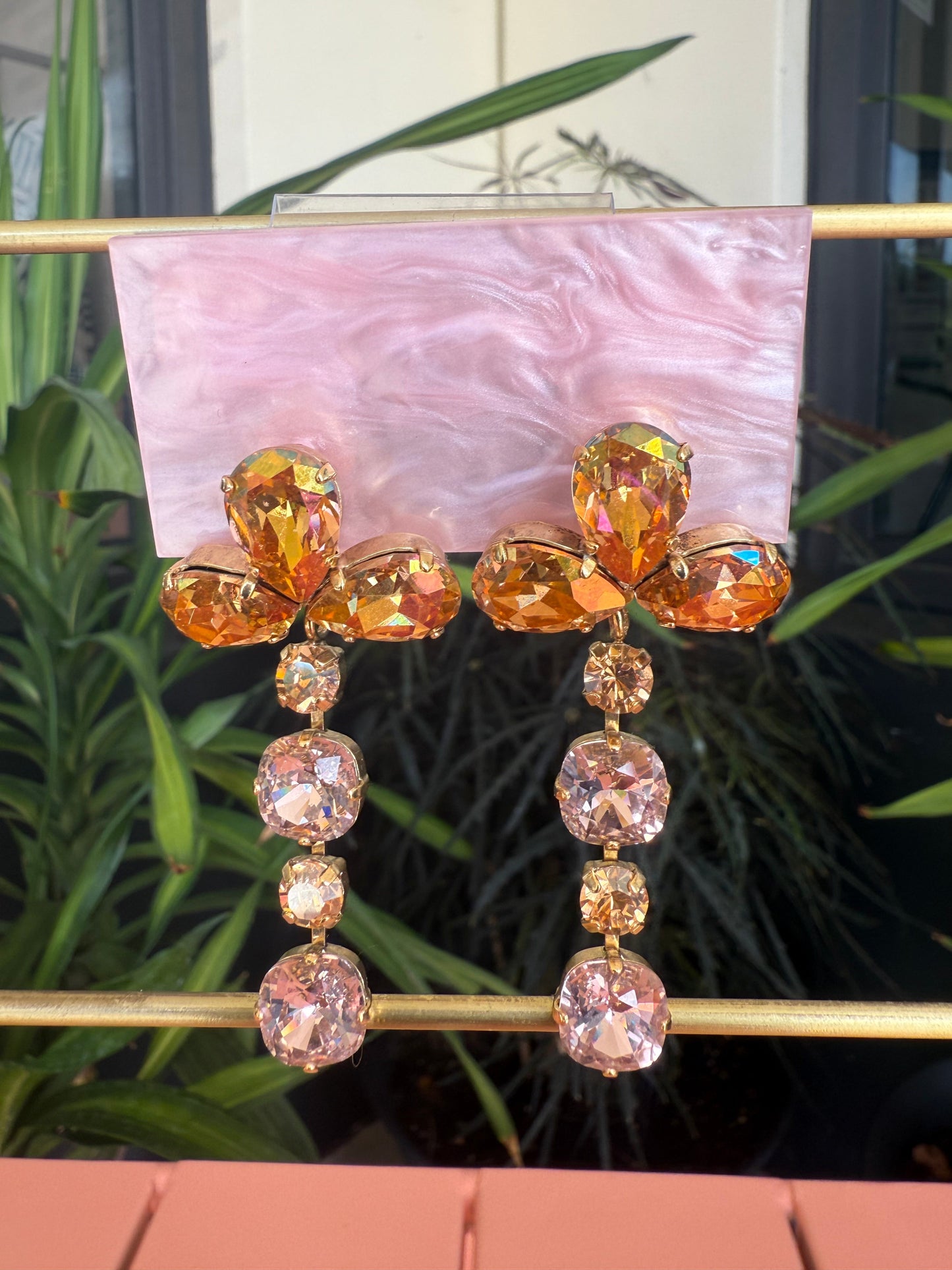 Floral Diamond Drop Earrings Accessory Hoarder