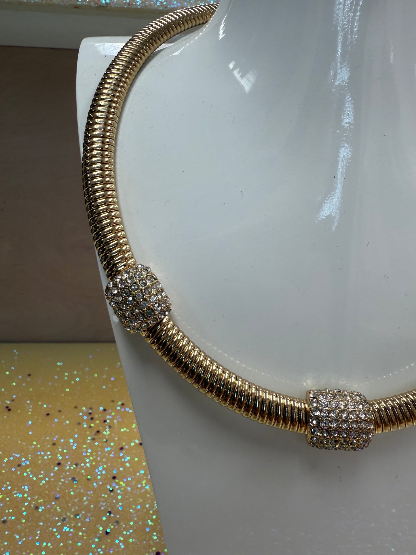 80s inspired Gold plated necklace Joan Consigned Jewelry