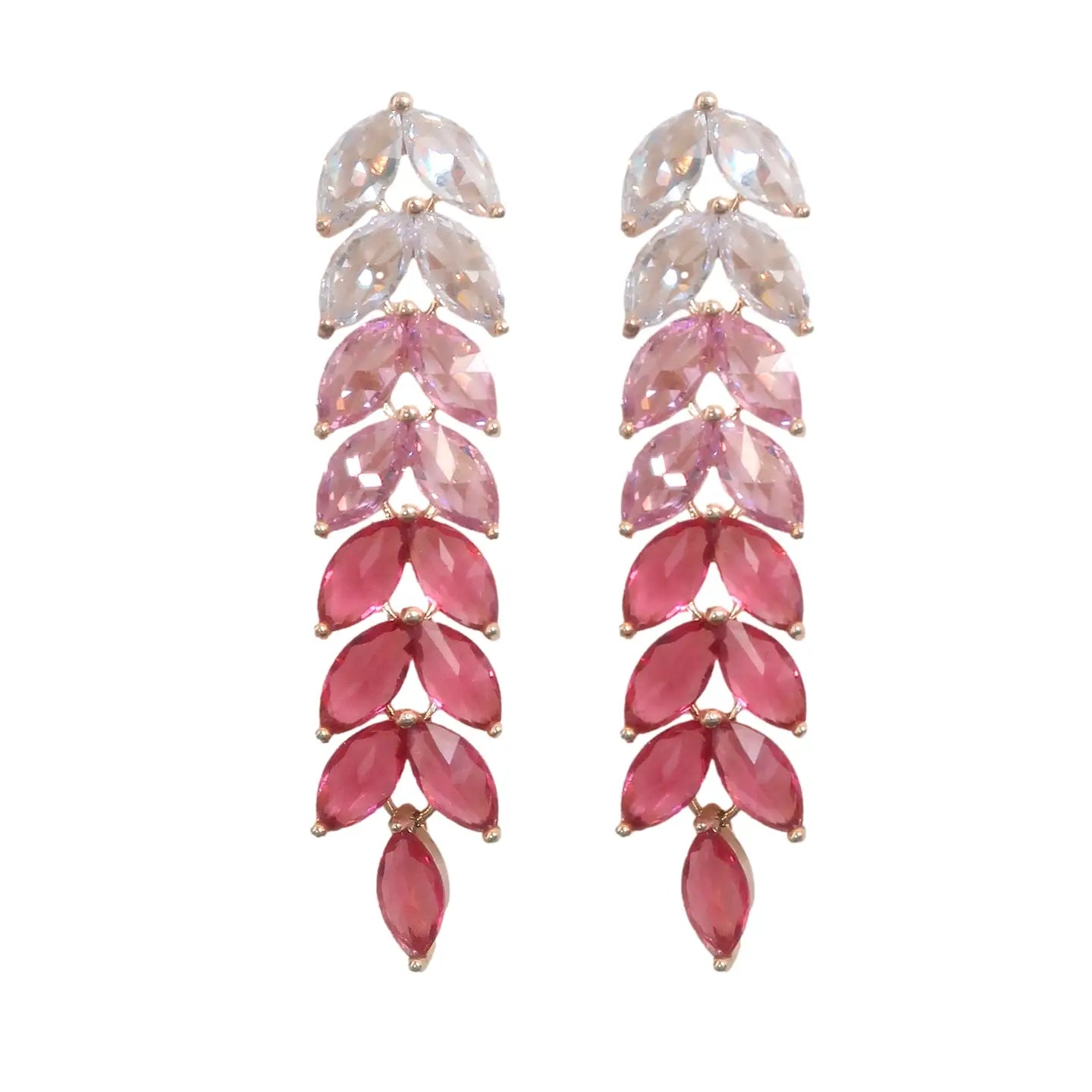 Pink Holiday Ombre Statement Earrings