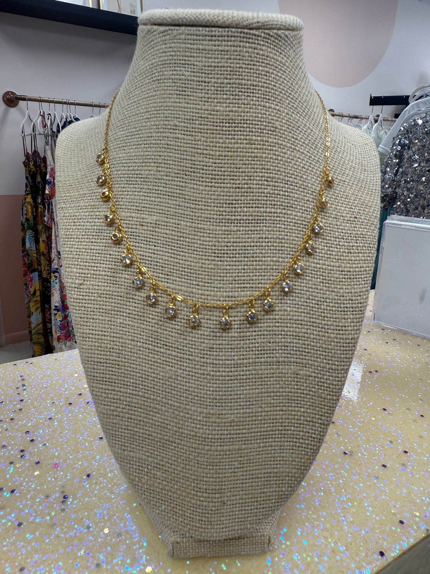 Rounded Diamond Multi-drop necklace Accessory Hoarder