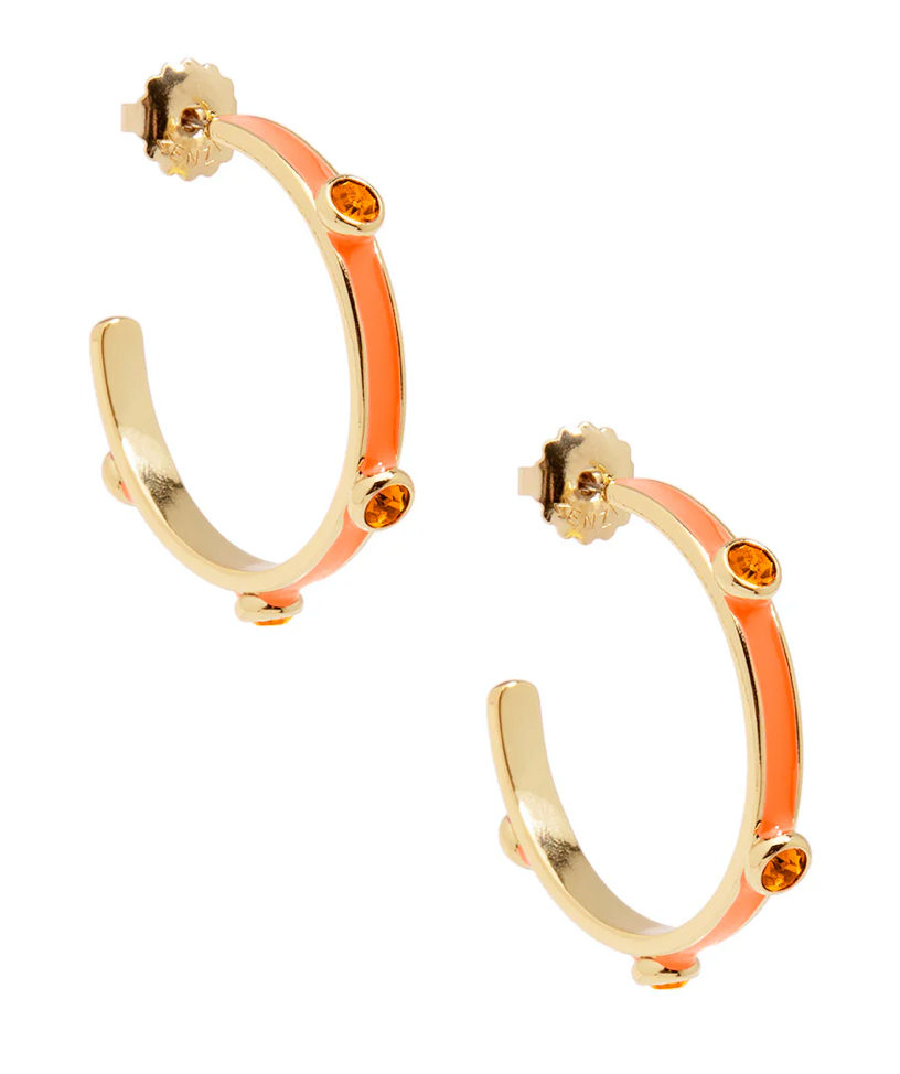 Large Hoop earrings with Multiple crystals Zenzii