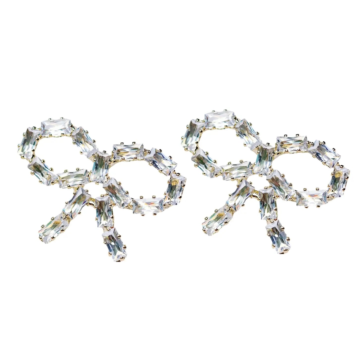 Sparkling Diamond Mini Bow Earrings