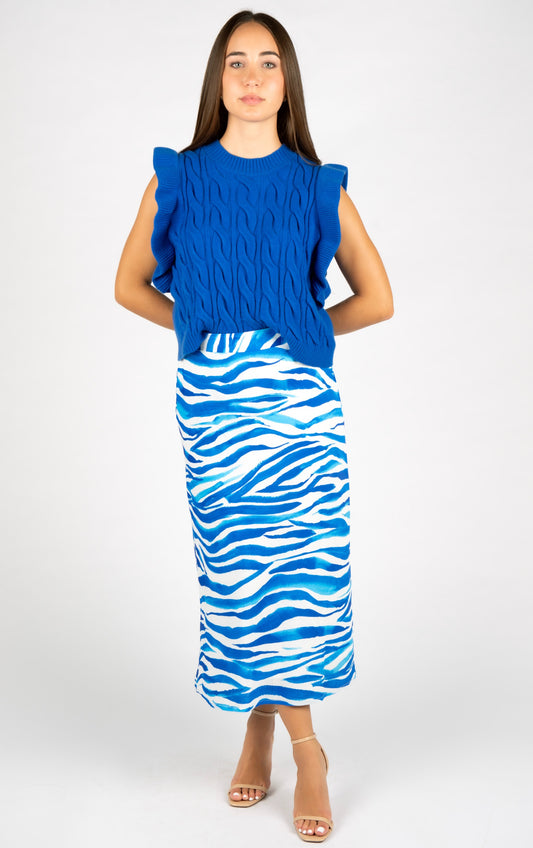 Brandee Zebra Printed Skirt
