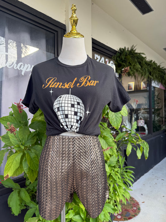 Tracy Jacquard Gold Shorts