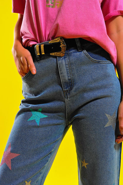 Star Print Jeans