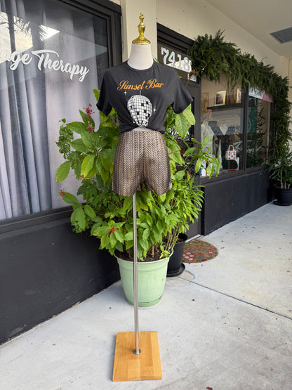 Tracy Jacquard Gold Shorts