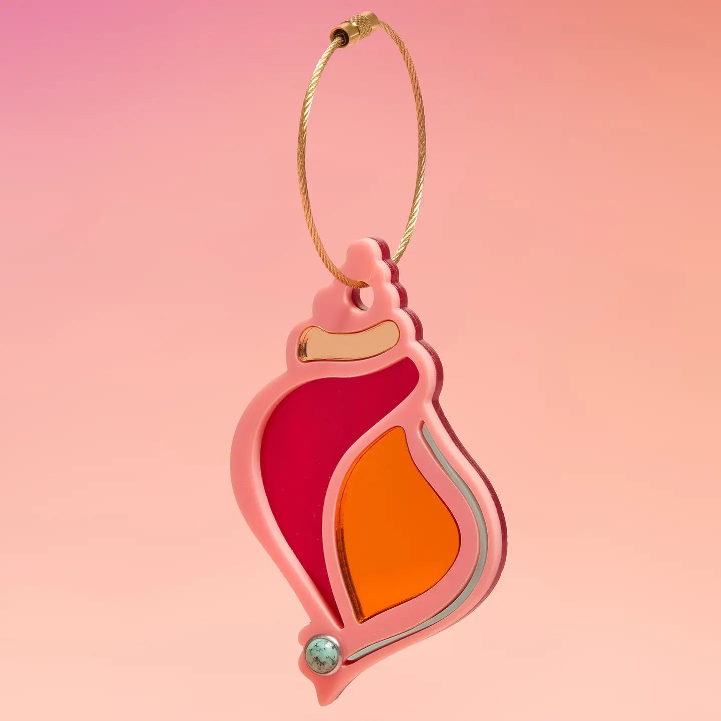 Multi-colored Shell Key Chain/Charm Bag