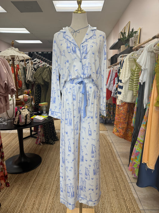 Darcie L/S &Pant Parisian Dreams Print PJ Salvage