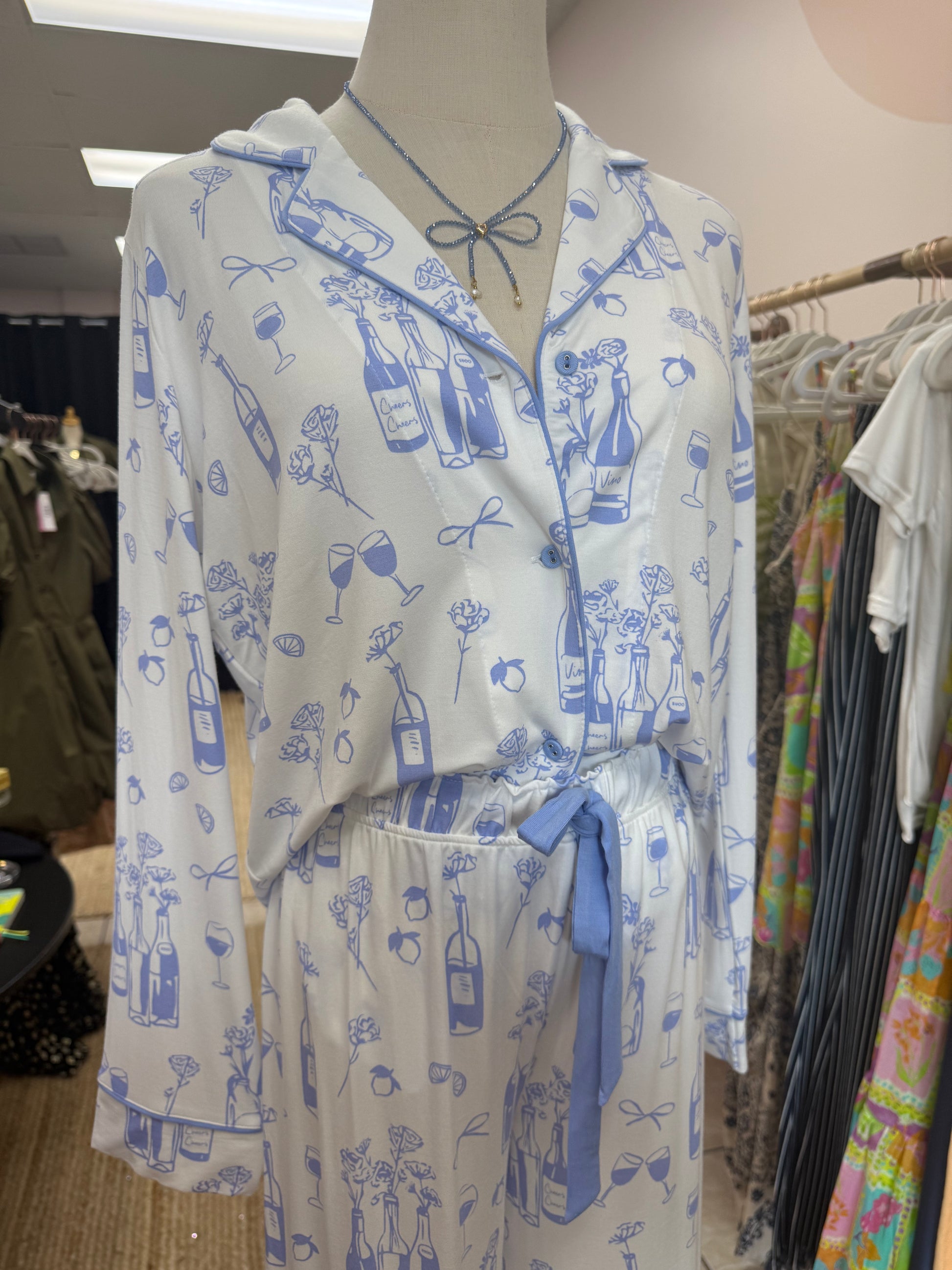Darcie L/S &Pant Parisian Dreams Print PJ Salvage