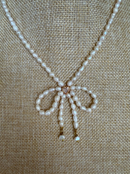 Bow Beaded Necklace Suzy T Designs
