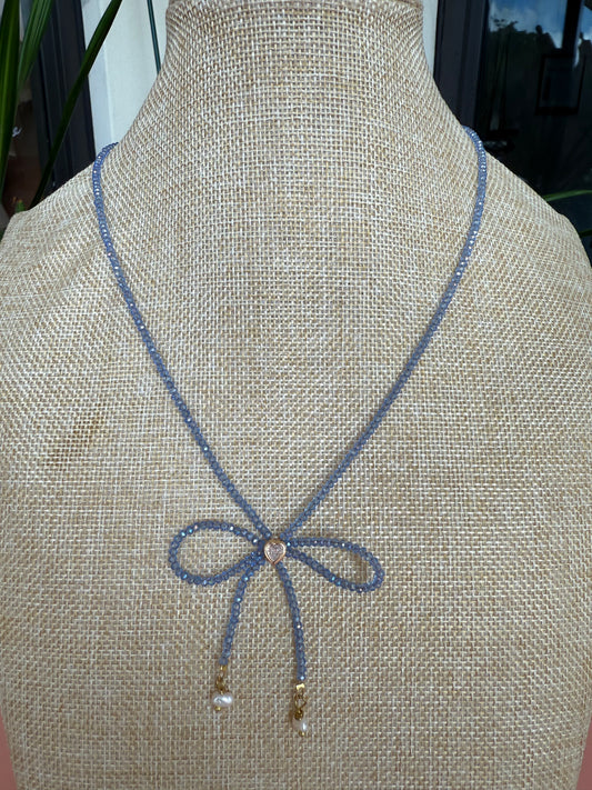 Bow Beaded Necklace Suzy T Designs