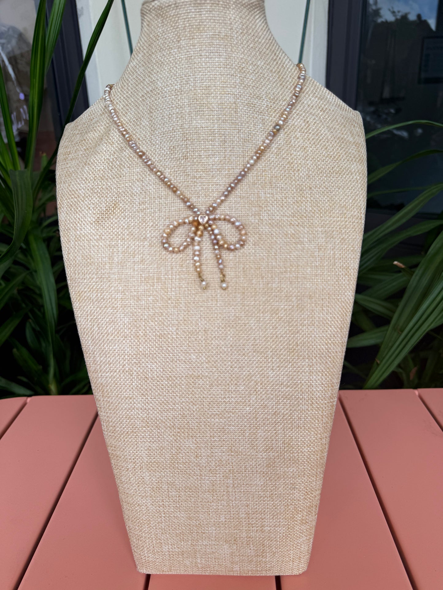 Bow Beaded Necklace Suzy T Designs