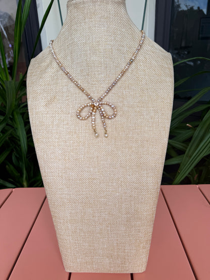 Bow Beaded Necklace Suzy T Designs