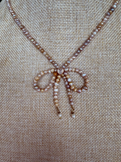 Bow Beaded Necklace Suzy T Designs