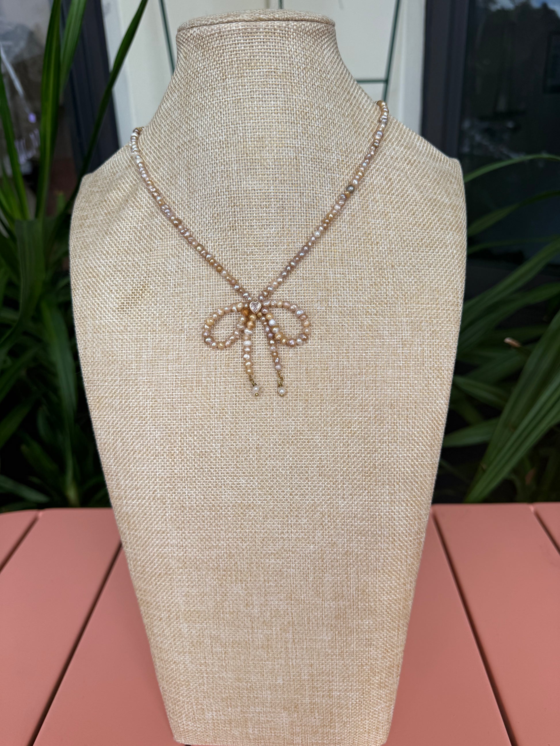 Bow Beaded Necklace Suzy T Designs
