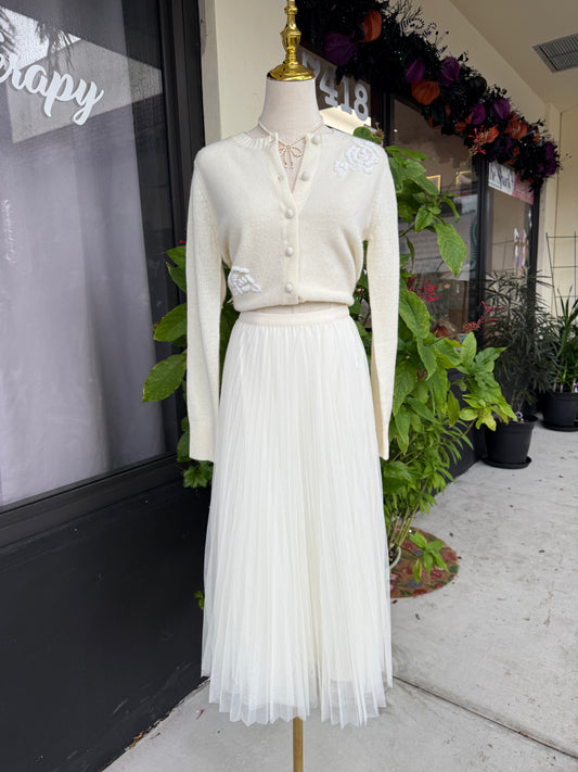 Evelyn Pleated Tulle Skirt