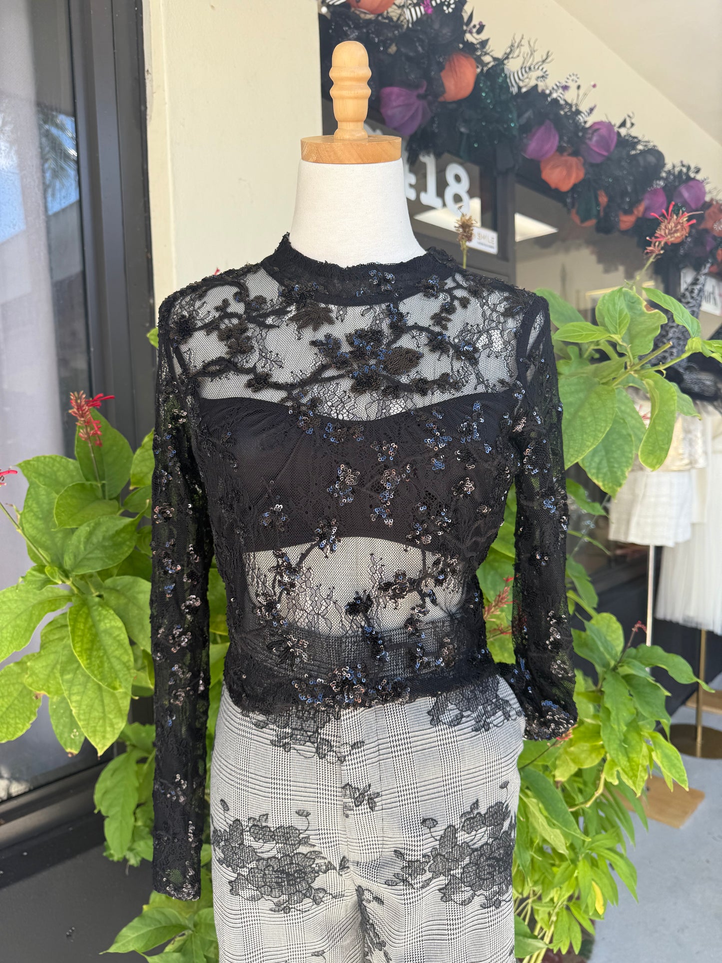 Leonie Lace Sequined Top