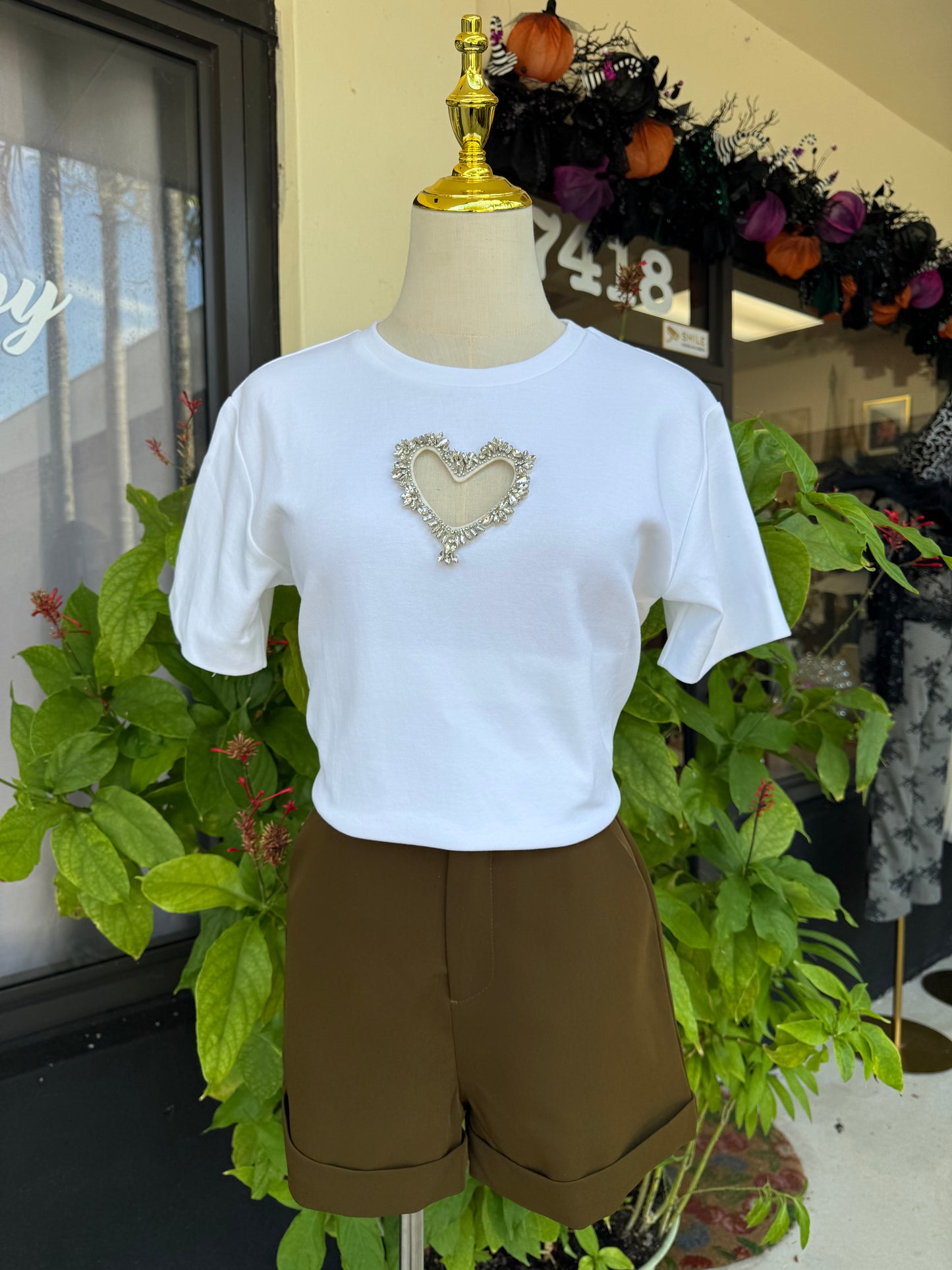 Regina Cutout Studded Heart