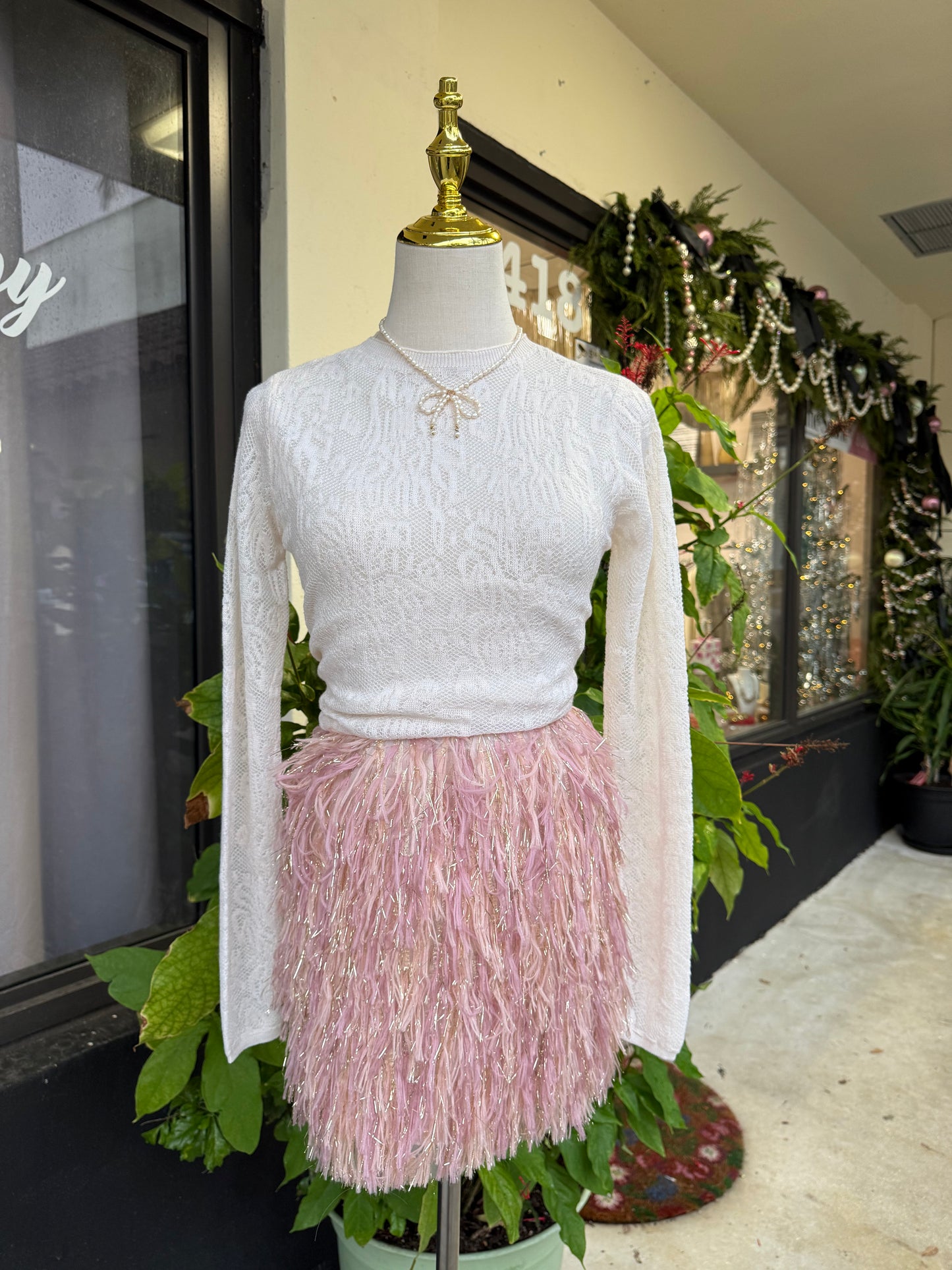 Petra Pink Feather Skirt