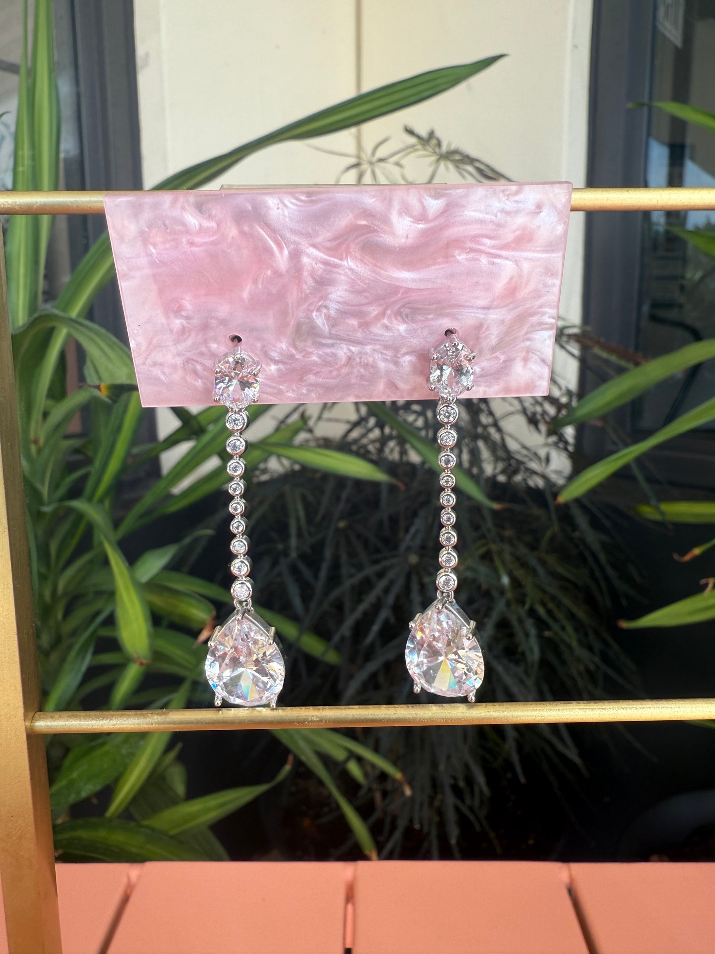 Diamond Eye Drop Dangle Earrings