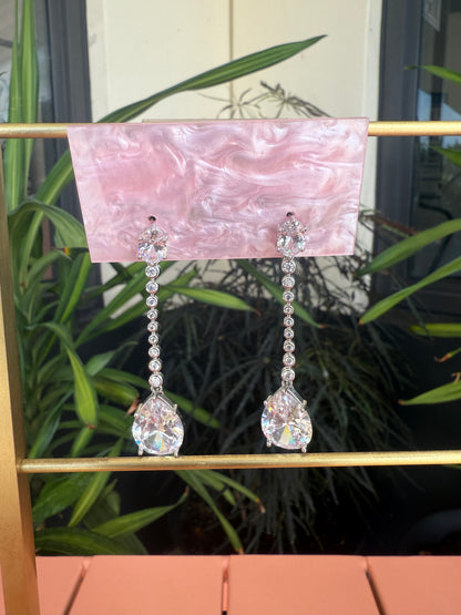 Diamond Eye Drop Dangle Earrings