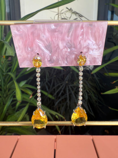 Diamond Eye Drop Dangle Earrings
