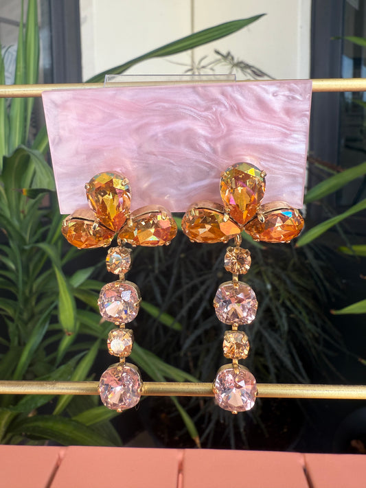 Floral Diamond Drop Earrings