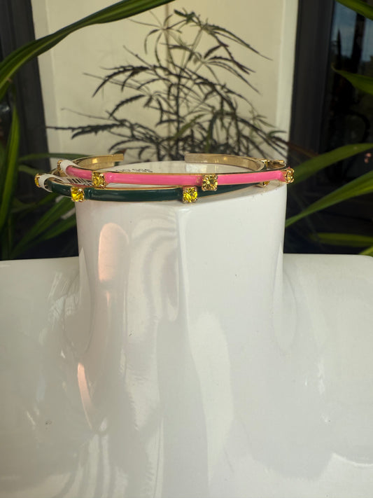 Yellow Diamond Thin Cuff Bracelet