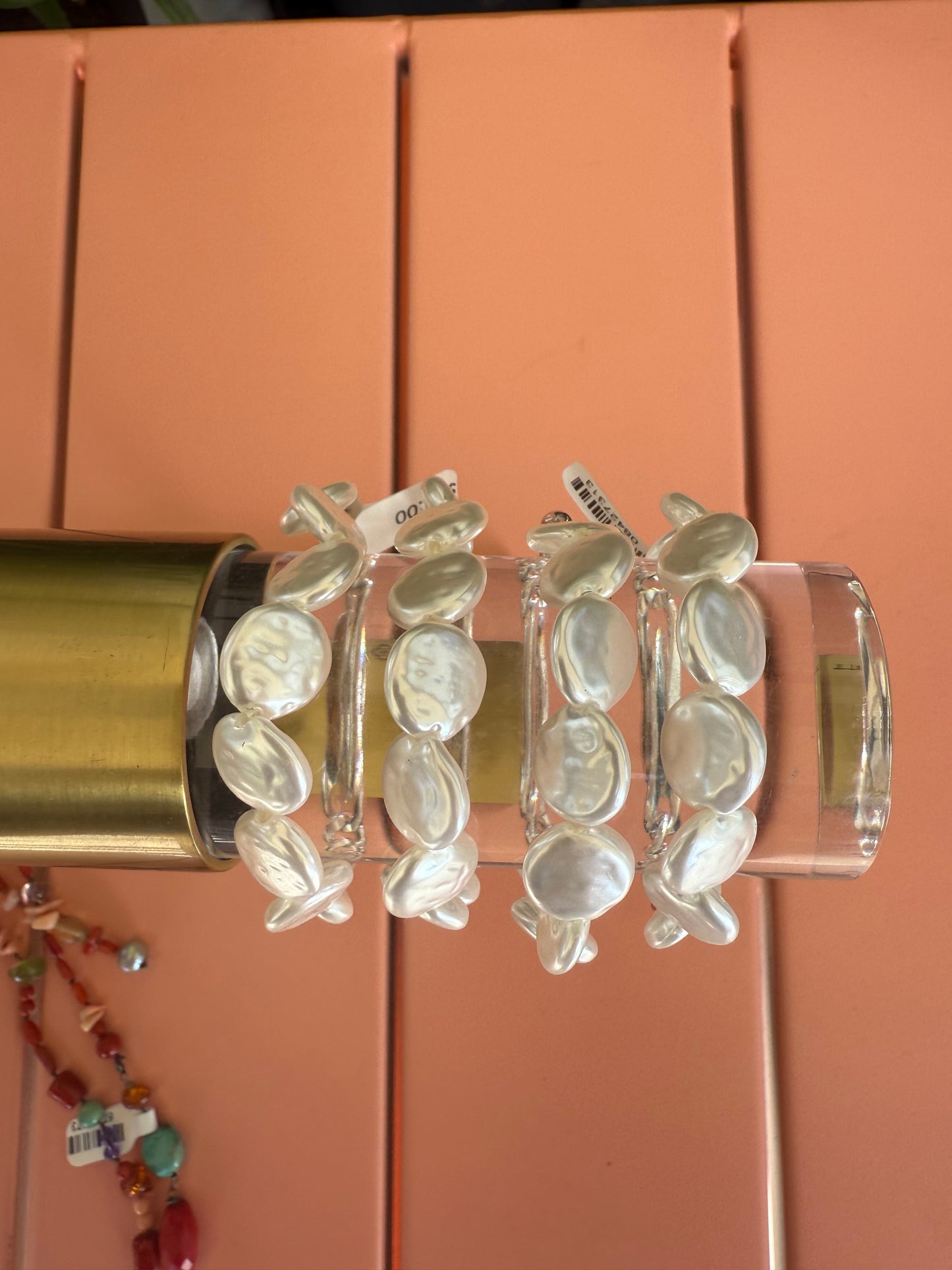 Pearl & Silver Stretch Bracelet