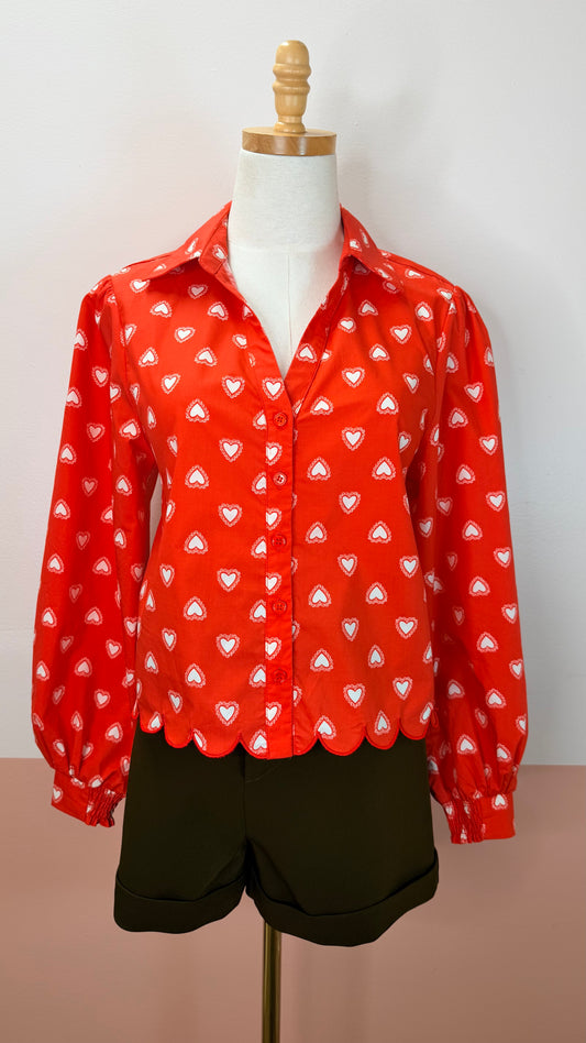 Hannah Heart Poplin Shirt