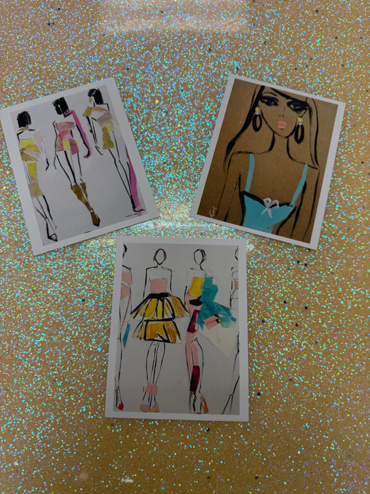 Pack of 3 Postcards - Hand Designed by Kelle Marie Kelle Marie