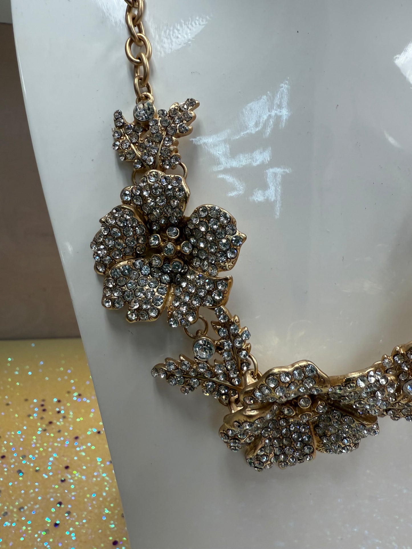CZ Diamond Floral Necklace Joan Consigned Jewelry
