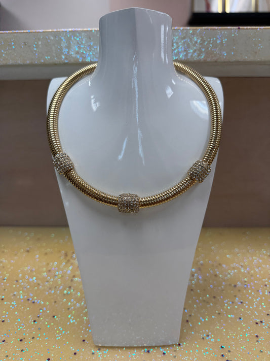 80s inspired Gold plated necklace Joan Consigned Jewelry