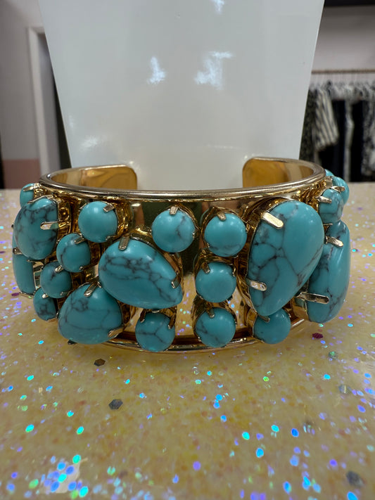 Turquoise Stone Cuff Bracelet
