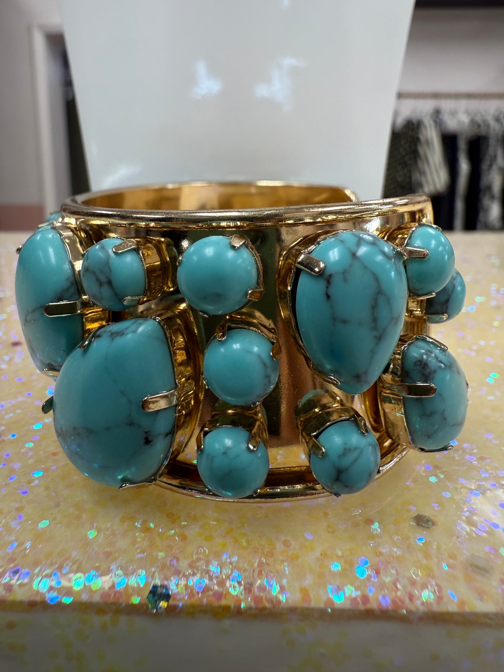 Turquoise Stone Cuff Bracelet Joan Consigned Jewelry