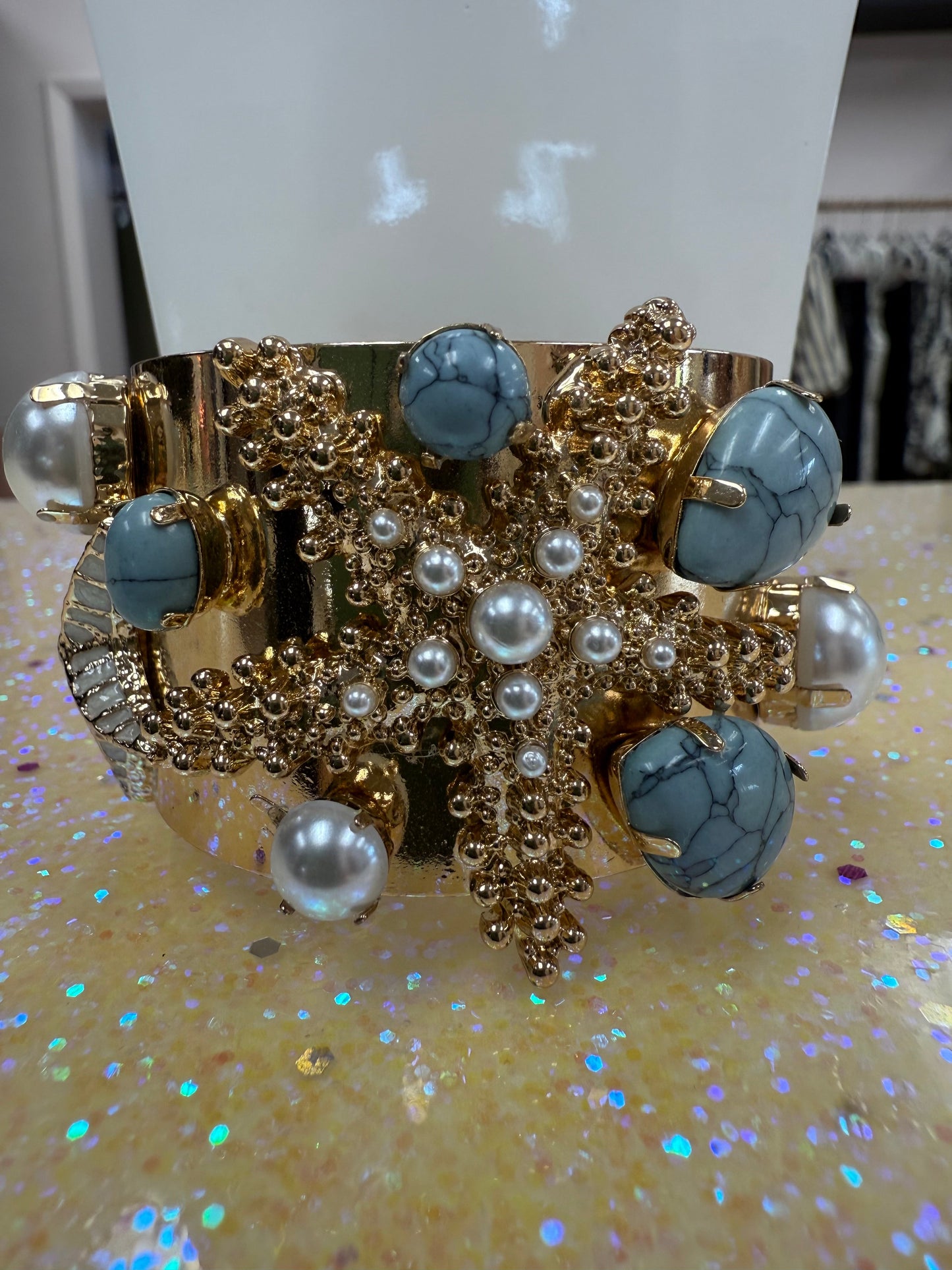 Starfish & Jewel Cuffed Bracelet Joan Consigned Jewelry