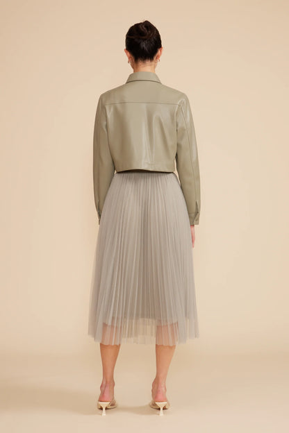 Sabine Cropped Faux Leather Jacket