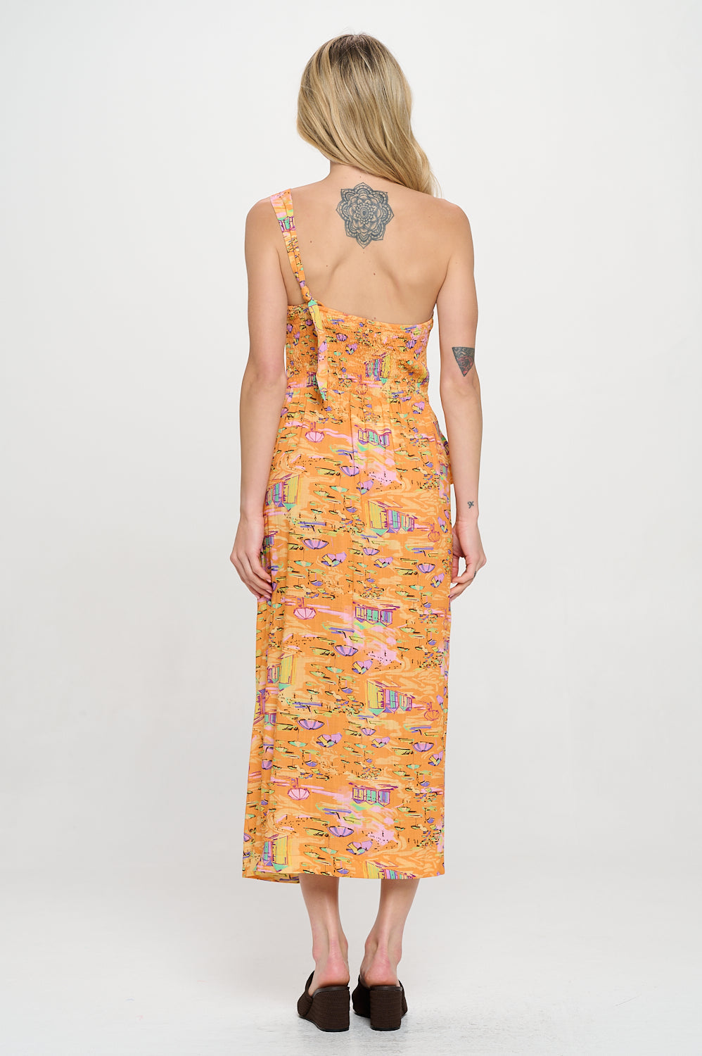 Remi One Shoulder Wrap Midi Dress Meet me in Santorini