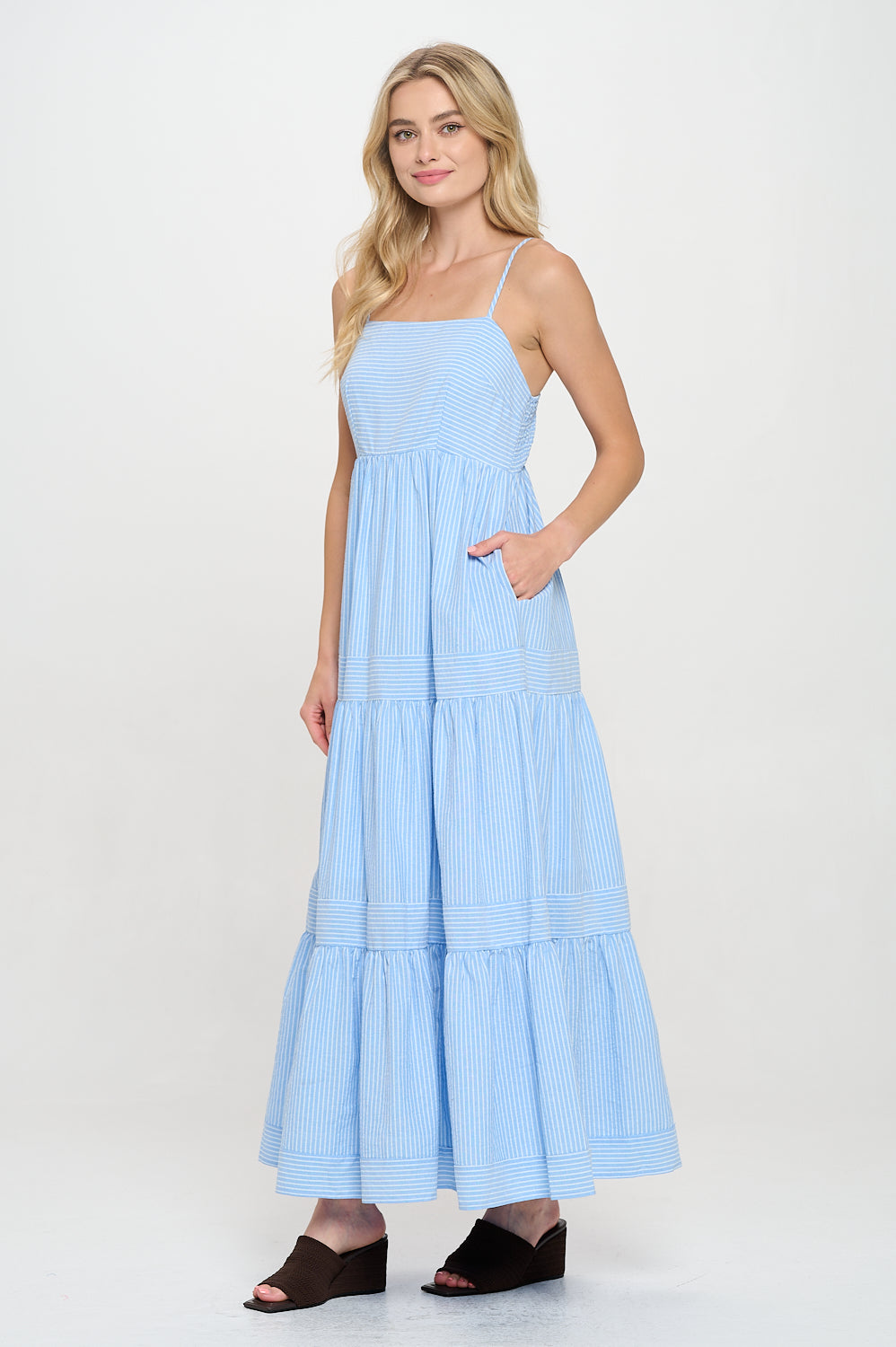 Nicko Striped Maxi Dress