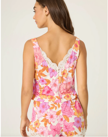 Sandra Sweet Dreams Printed Lace PJ Romper